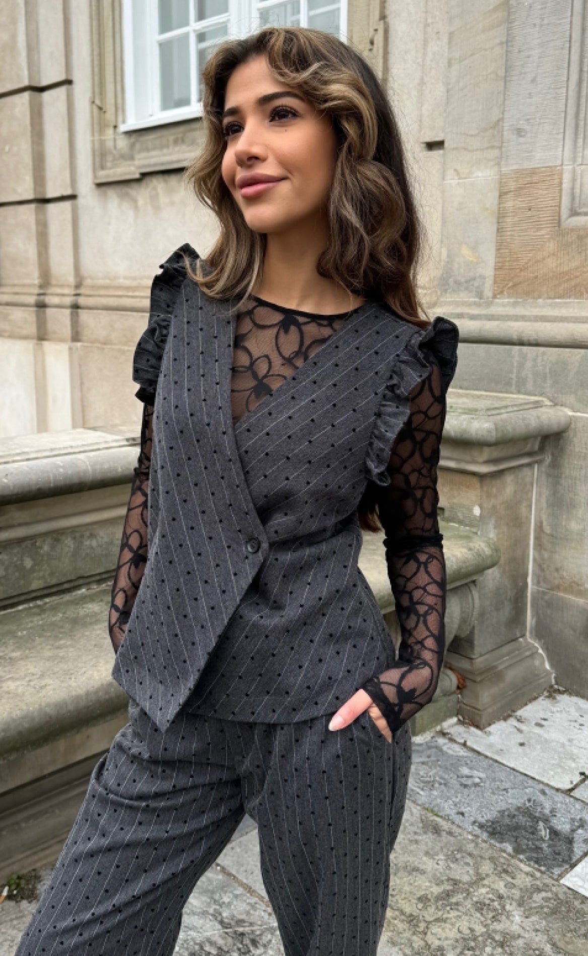 Continue Bluse - Shannie Mesh - Black Mode