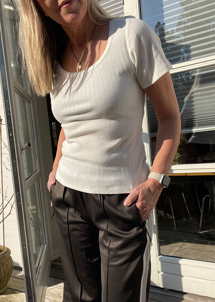 Esmé Studios Ella Wide O-neck Top ES125-358 Snow White