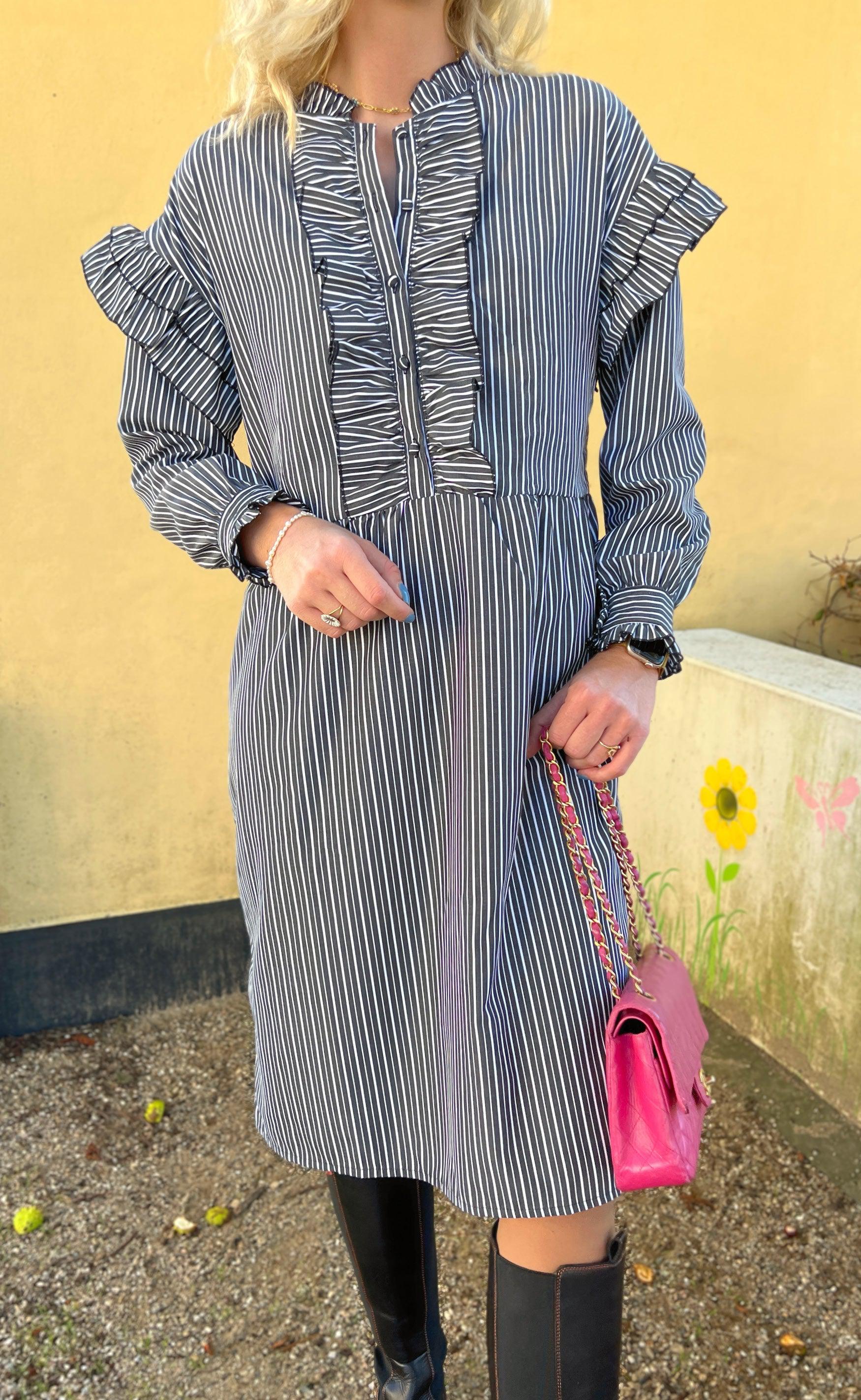 Say INA Copenhagen Kjole - Emilie - Black Striped