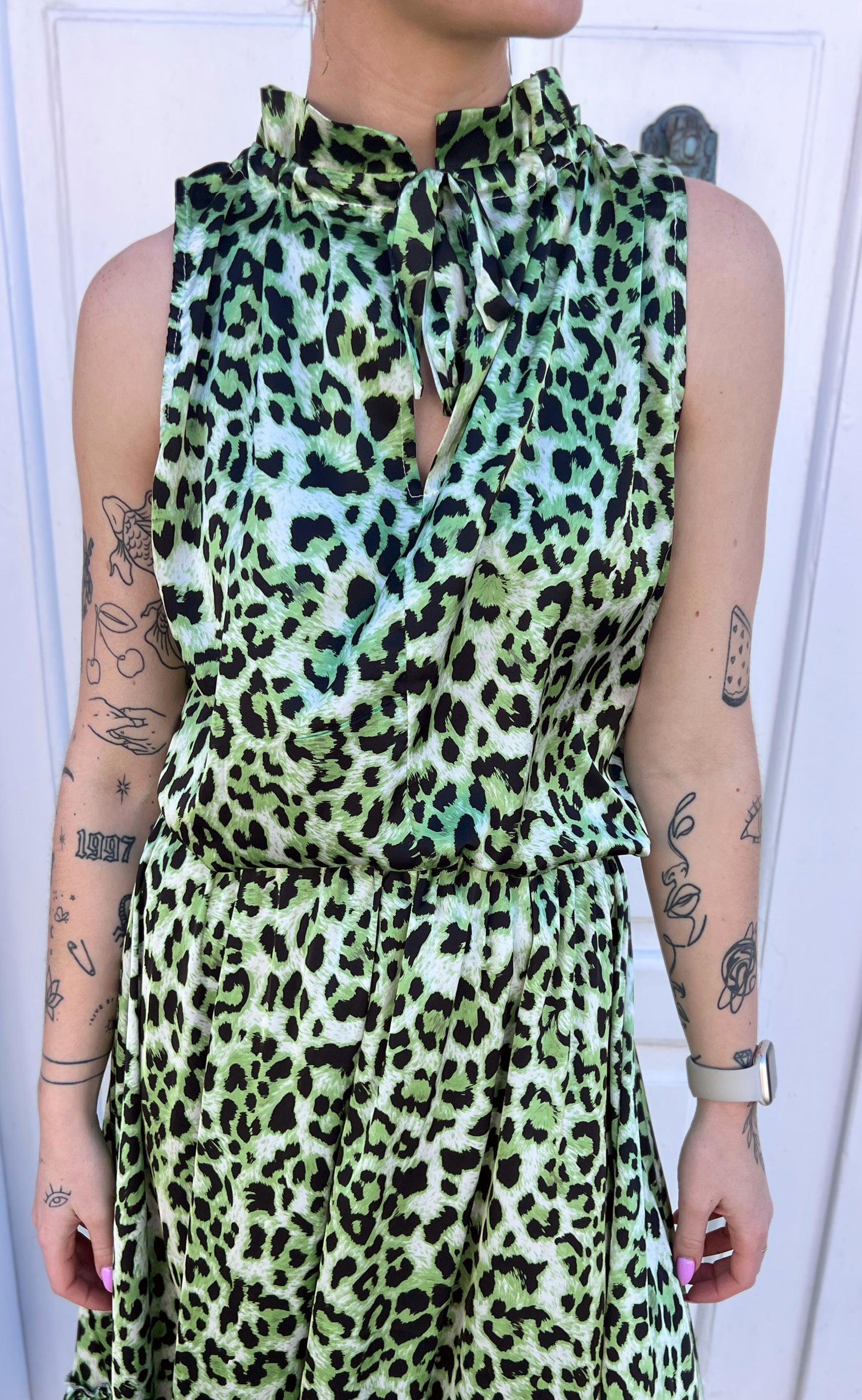 Say INA Copenhagen Top - Ellen - Green Leo (vendbar) Mode