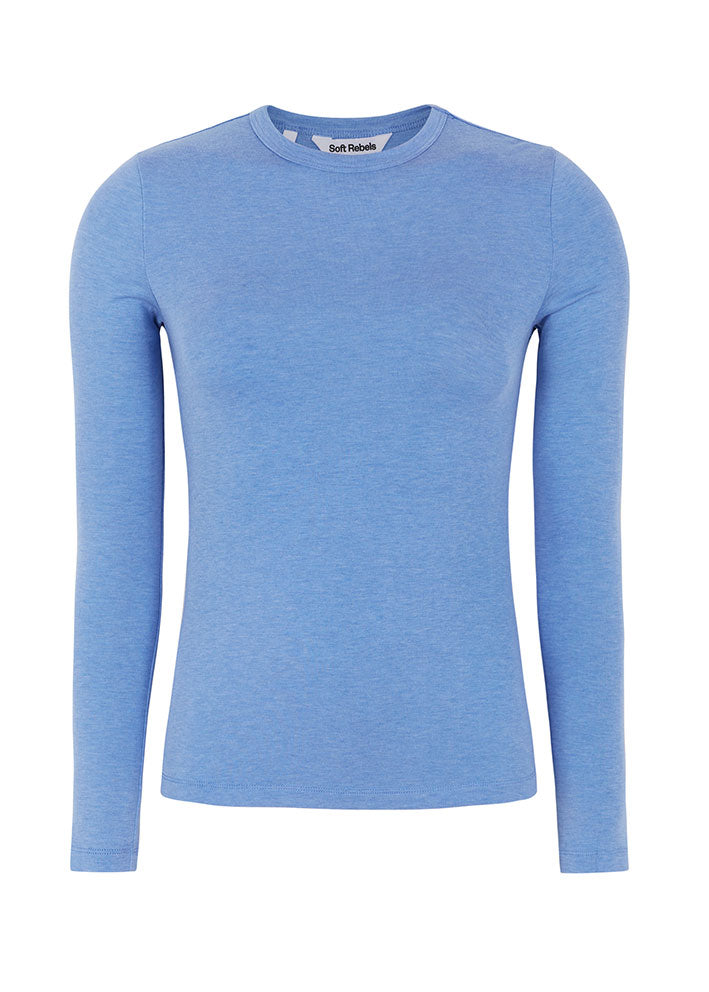 Soft Rebels Roman O-neck SR424-300 Azurine Melange