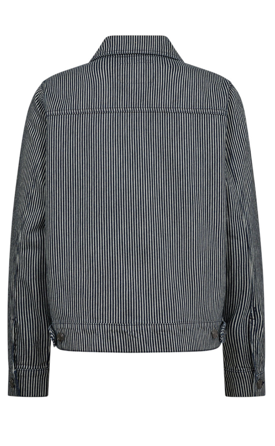 Freequent Jakke - Melly - Off-white w. Navy Blazer