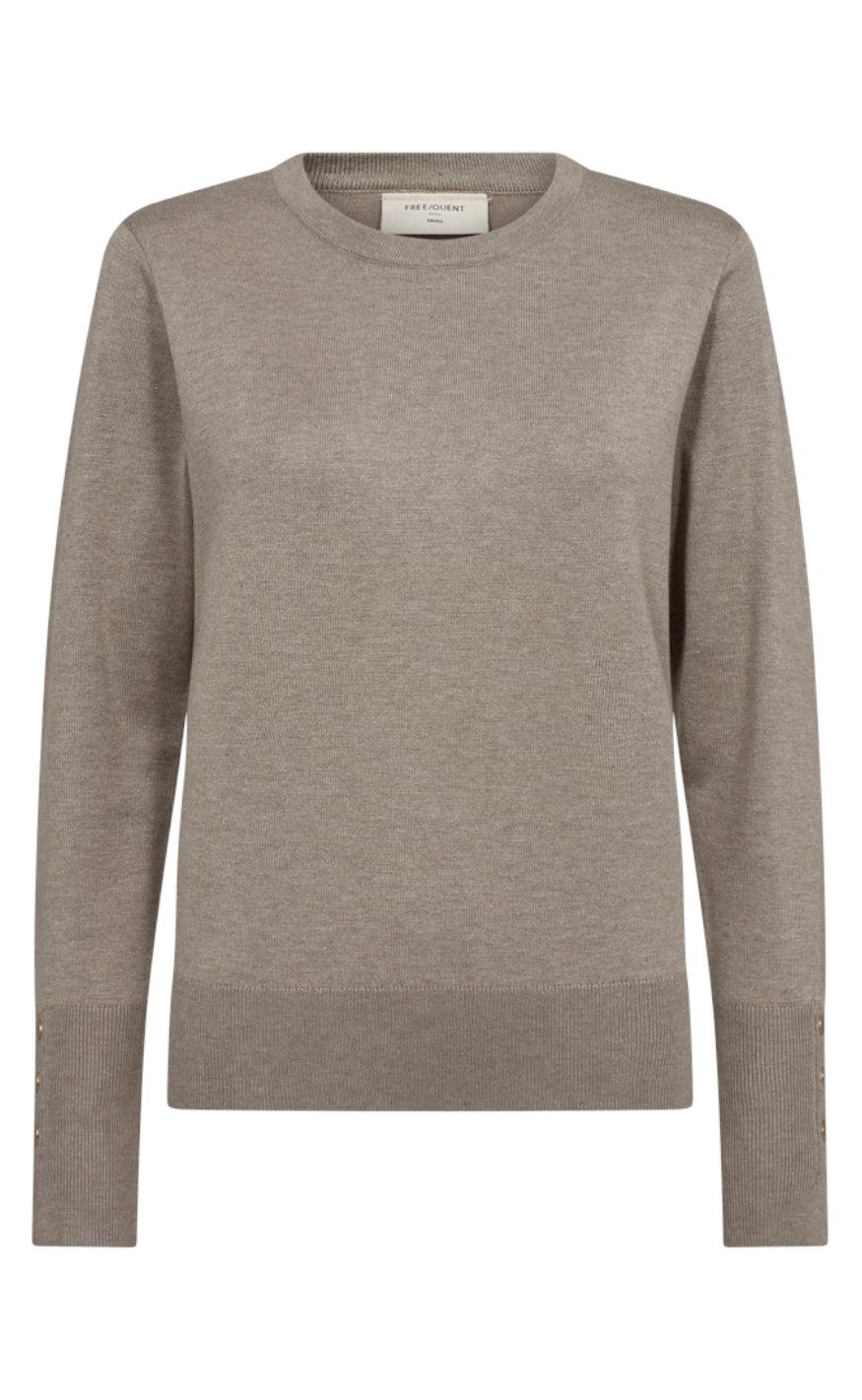 Freequent Pullover - Katie - Desert Taupe Melange Levere