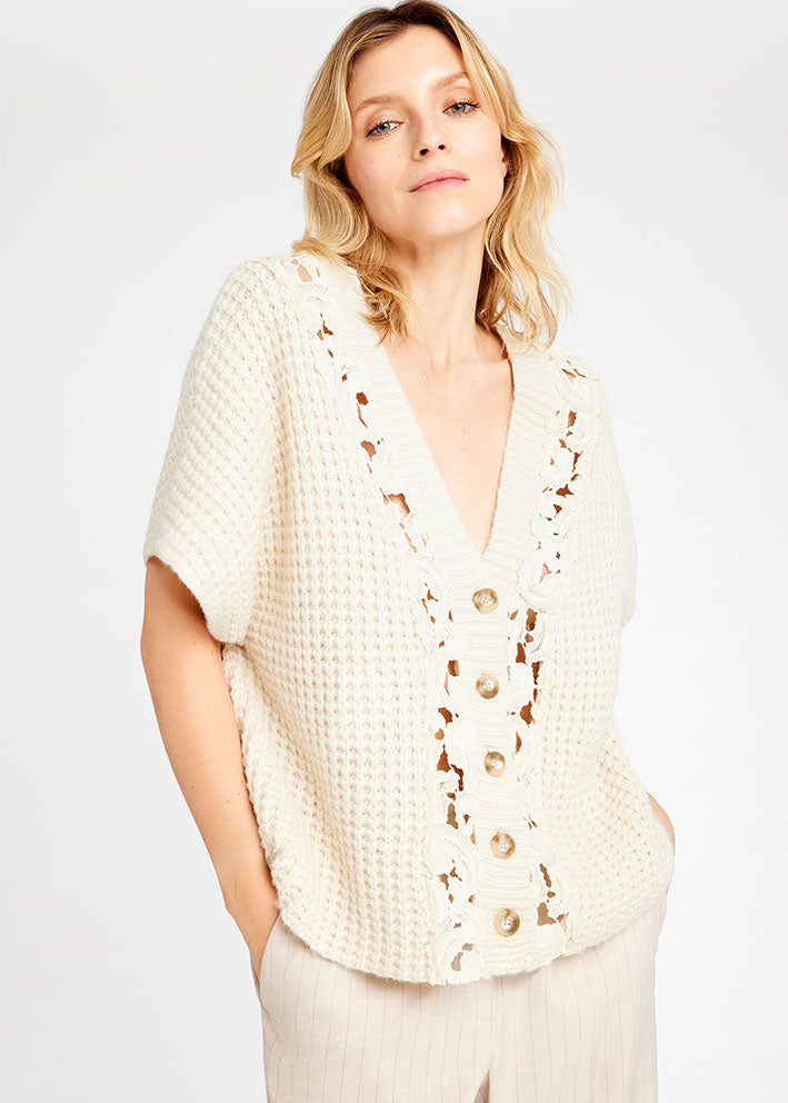 Gustav Coya knit cardi cape 55404 Cardigan - White Swan