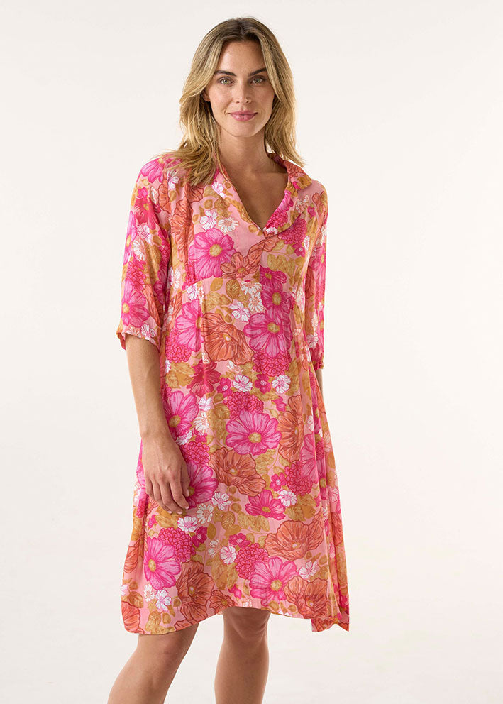 One Season Jazz Viscose Kjole - Cape Coz Pink