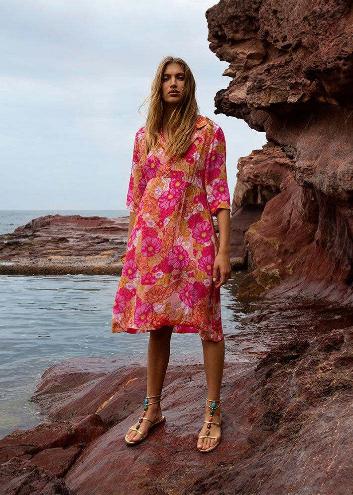 One Season Jazz Viscose Kjole - Cape Coz Pink