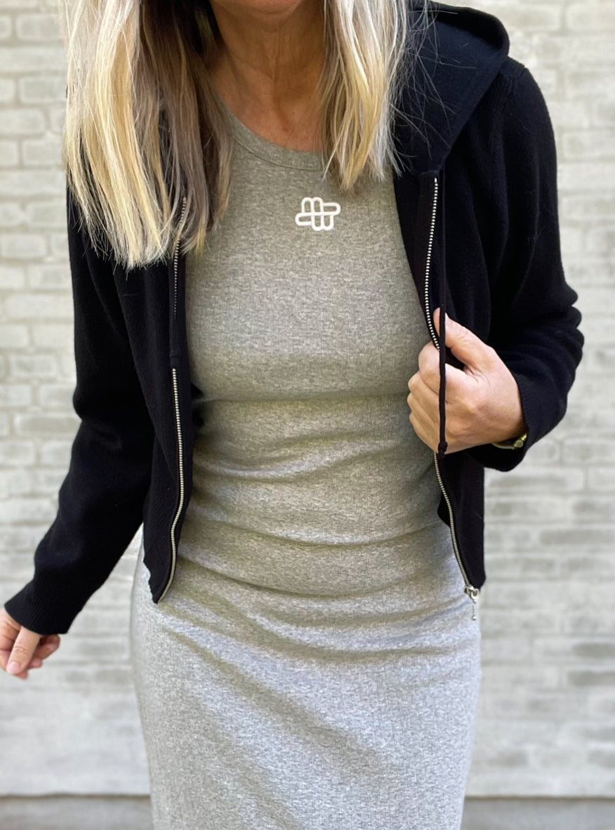 Esmé Studios Ena Knit Sweat Cardigan ES424-339 Black på udsalg