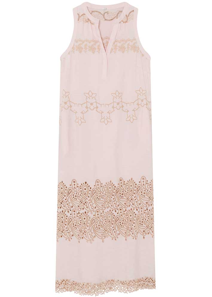Gustav Alia long embroidery dress 57507 Kjole - Cloud Pink Online salg
