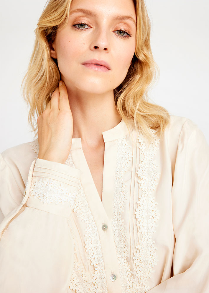 Gustav Carmen Shirt 55612 Skjorte - White Swan