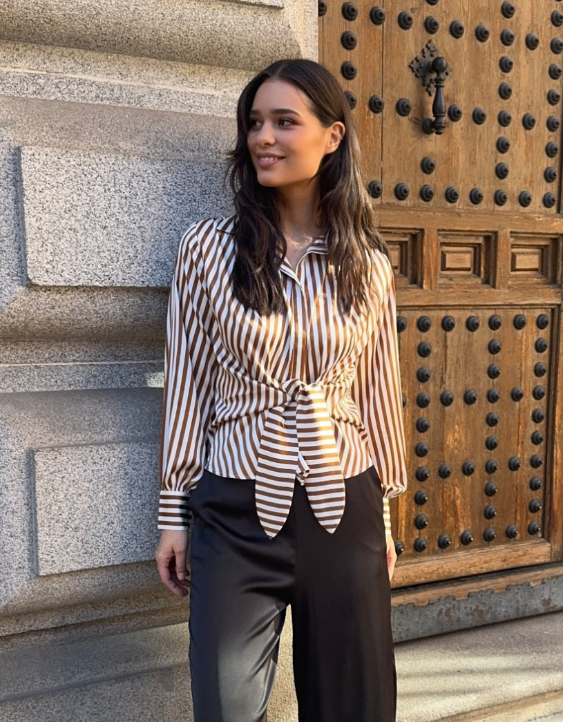 Karmamia Lee Skjorte - Toffee Stripe