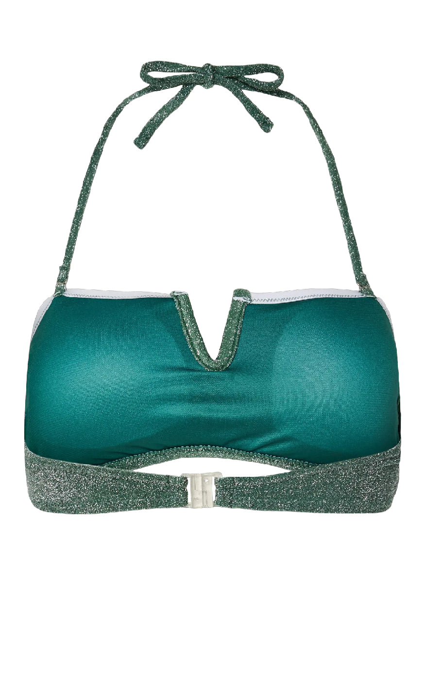 Pieces Bikini Overdel - Bling - Dark Green/Silver Lurex