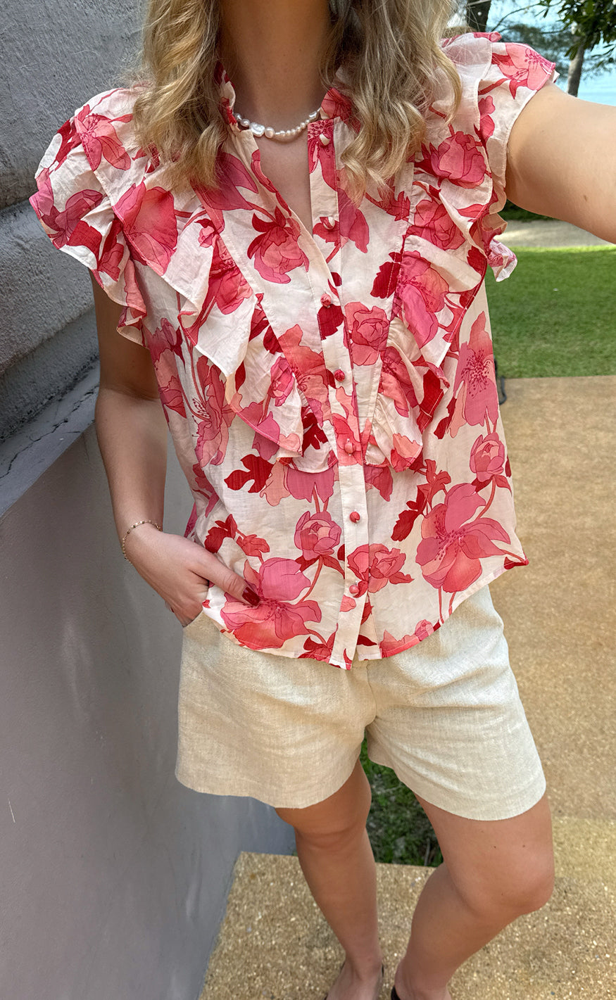Say INA Copenhagen Top - Zita - Pink Flowers