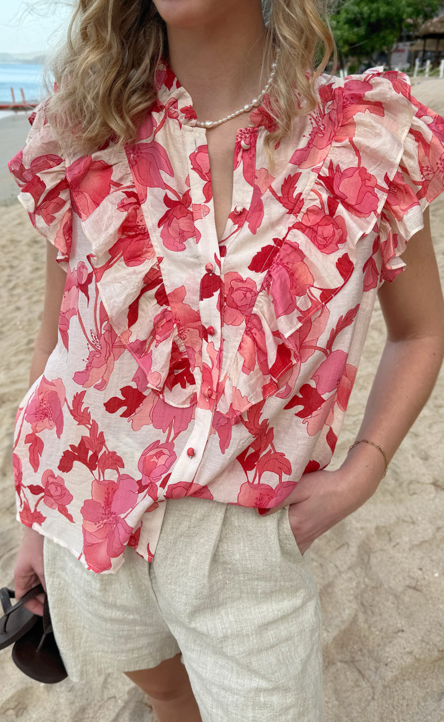 Say INA Copenhagen Top - Zita - Pink Flowers