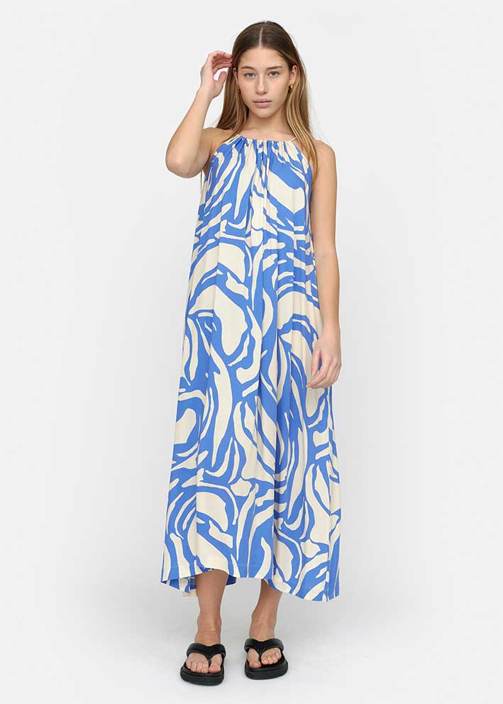 Soft Rebels Mio Midi Kjole SR324-702 Two Tone Amparo Blue Print