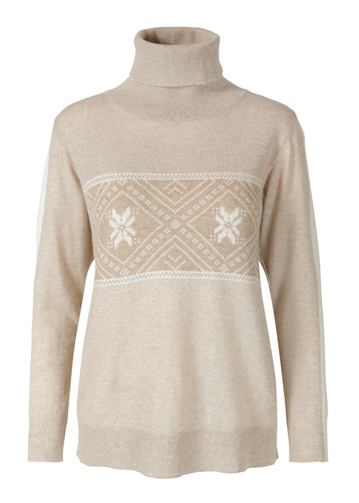 We Norwegians Snowflake Rollneck Cashmere Sweater - Beige på udsalg