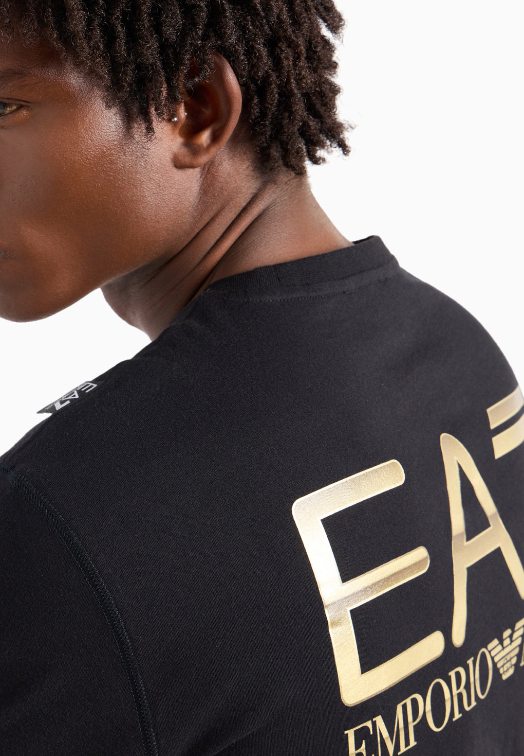 EA7 Emporio Armani logo-print Cotton T-shirt Hot på udsalg
