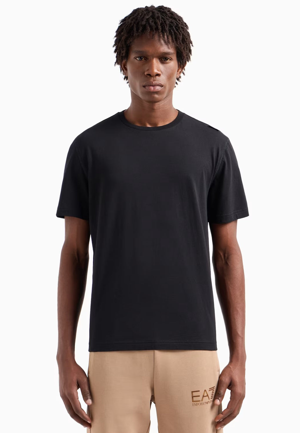 EA7 Emporio Armani logo-print Cotton T-shirt Hot på udsalg