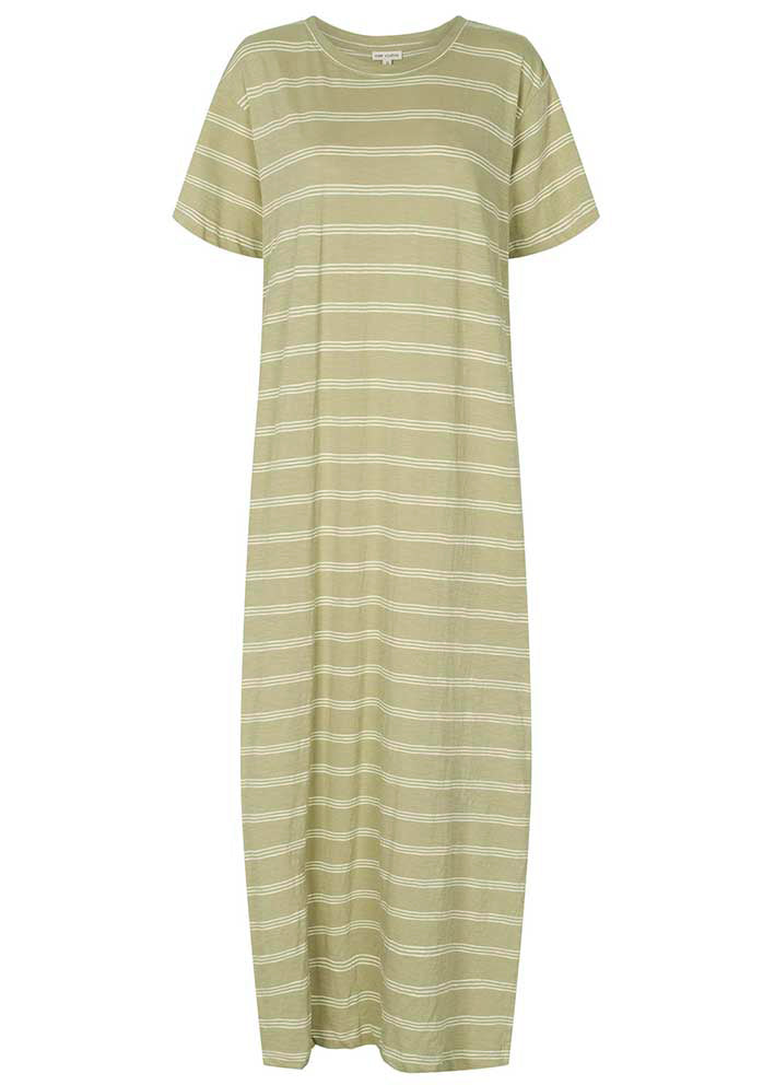 Esmé Studios Emmie Tee Dress - Kjole - Elm/Lime Cream Stripe