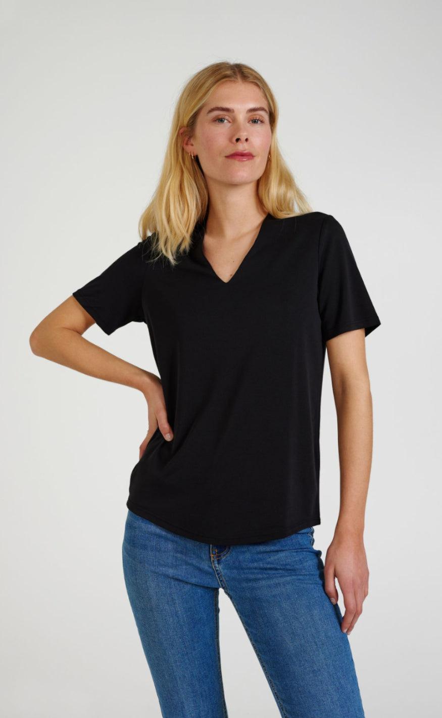 Freequent Bluse - Yr - Black Mode