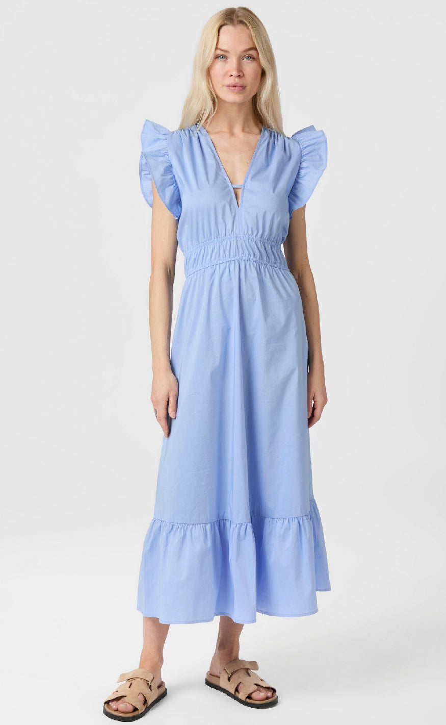 Neo Noir Kjole - Pollana Poplin - Sky Blue
