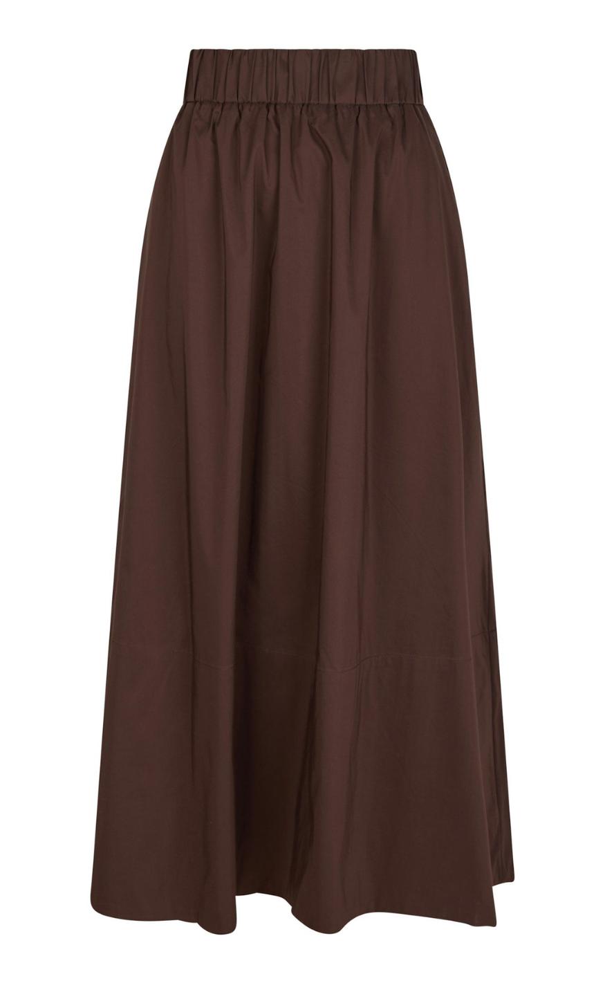 Neo Noir Nederdel - Yara Poplin - Dark Brown