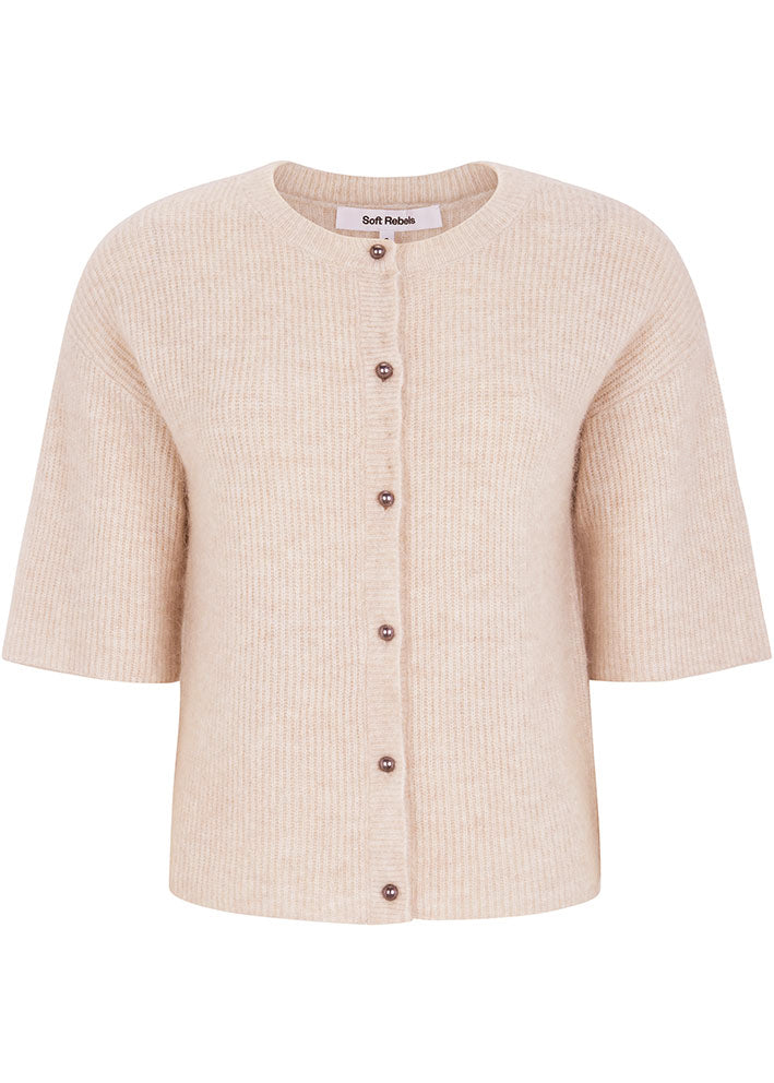 Soft Rebels Hema SS Cardigan SR225-206 Hushed violet melange