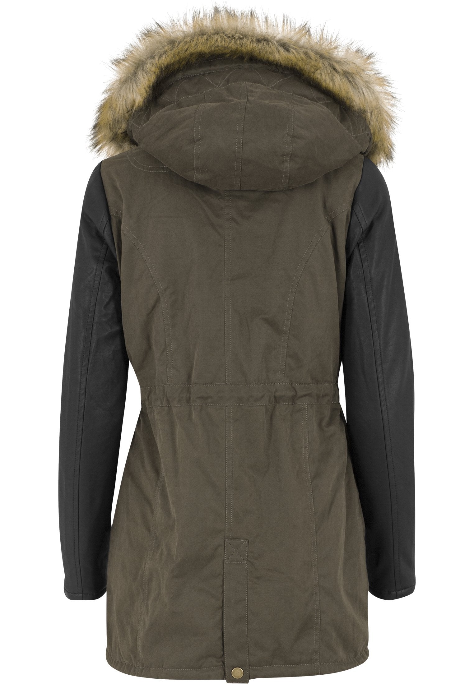 Urban Classics Ladies Leather Imitation Sleeve Parka