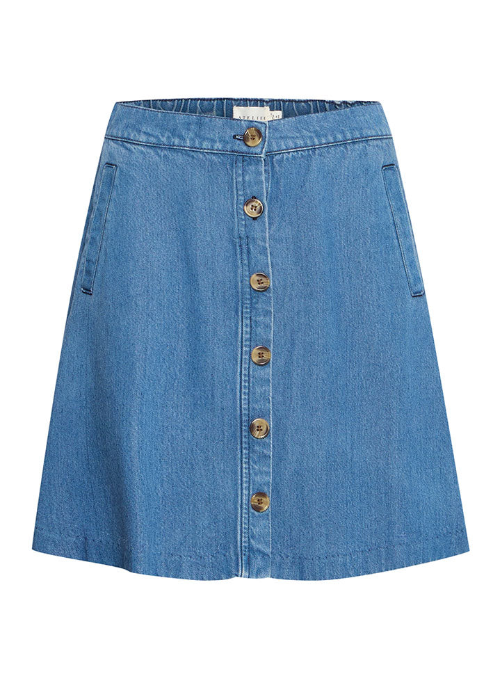 Atelier Rêve Risle Denim Nederdel - Medium blue denim