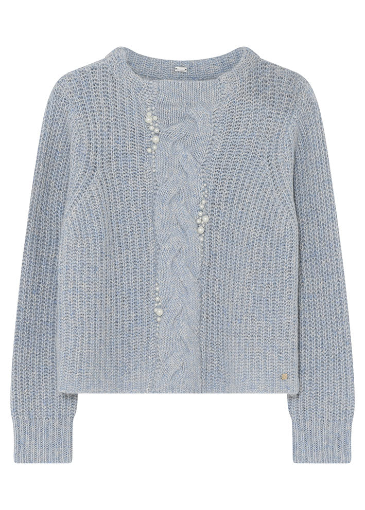 Gustav Odine cable knit 56400 Subdued Blue