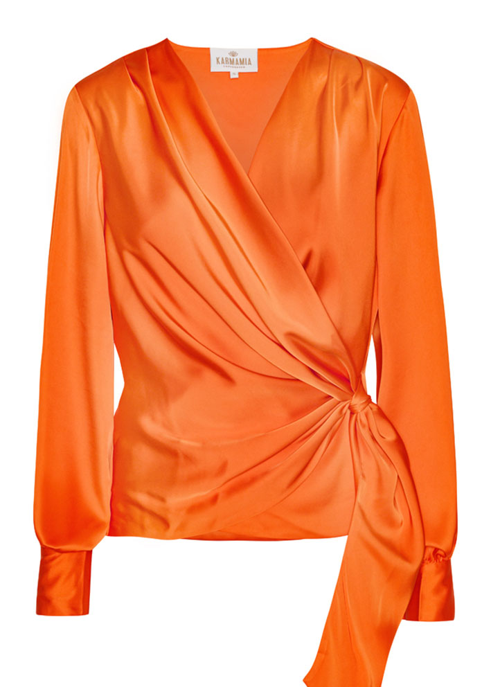 Karmamia Ines Blouse - Slå-om-bluse - Semi Rich Orange