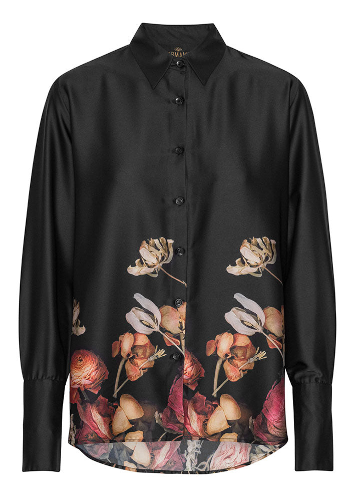 Karmamia Joseph Skjorte - Black Blossom Hot på udsalg