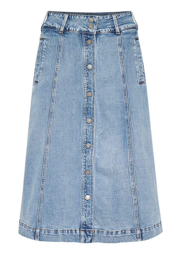 My Essential Wardrobe Dango Nederdel - Light Blue Retro Wash