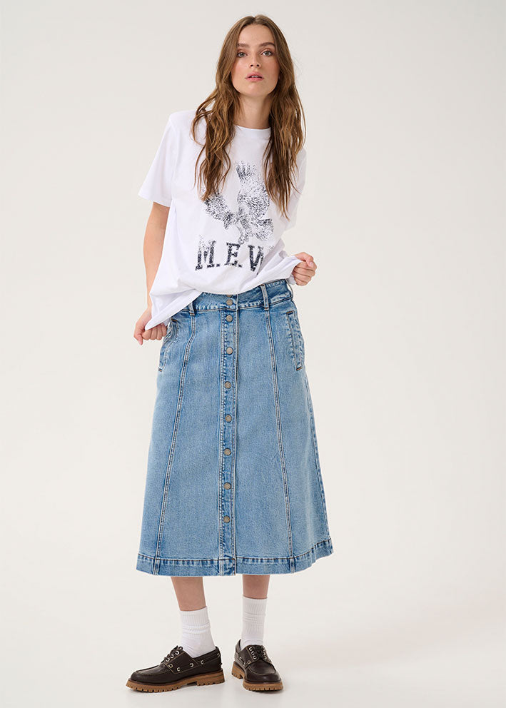 My Essential Wardrobe Dango Nederdel - Light Blue Retro Wash