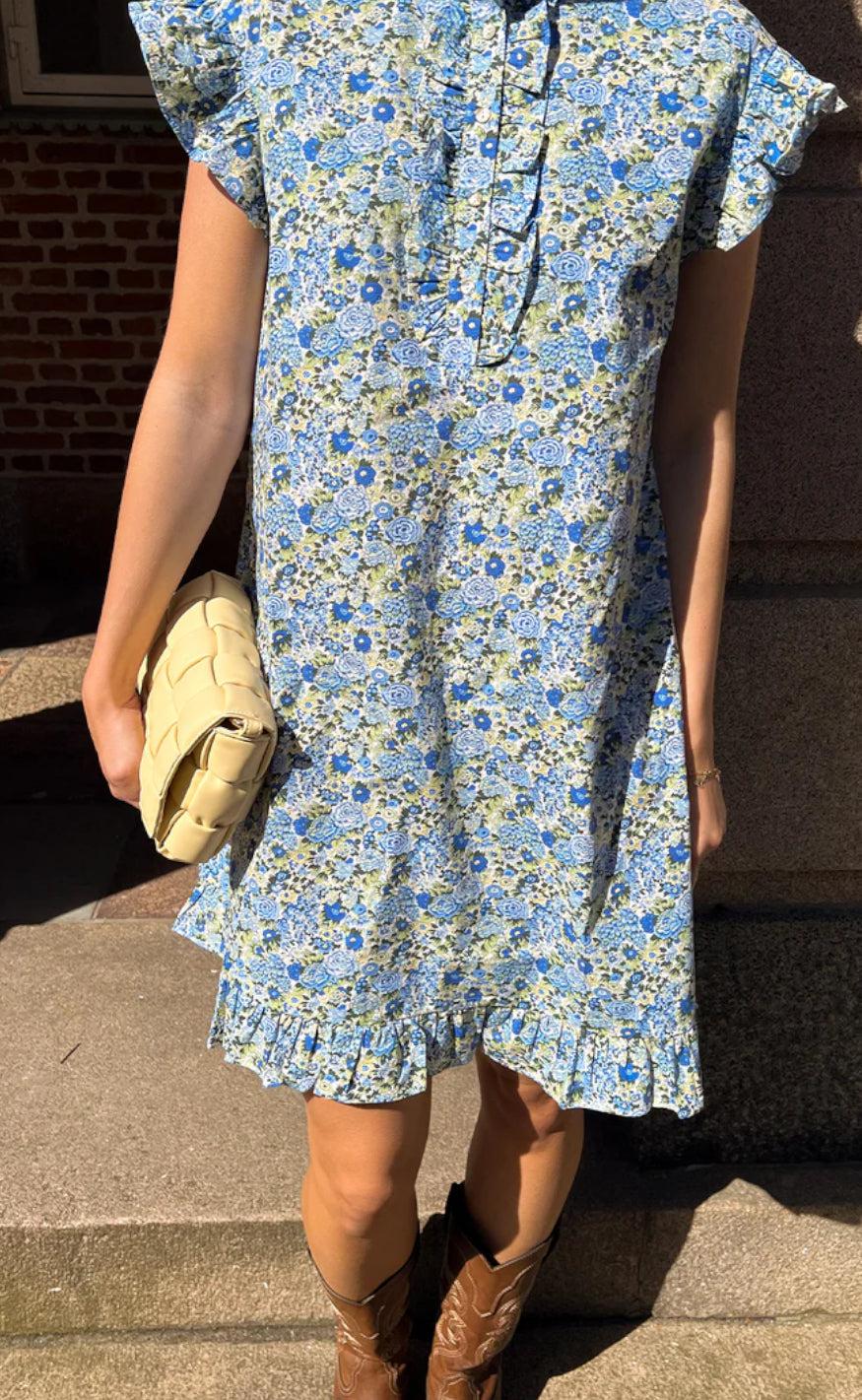 Noella Kjole - Sally - Blue/Yellow Flower Mode
