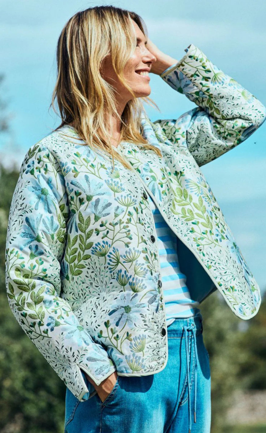 Freequent Jakke - Flowa - Chambray Blue w. Moonbeam Udsalg