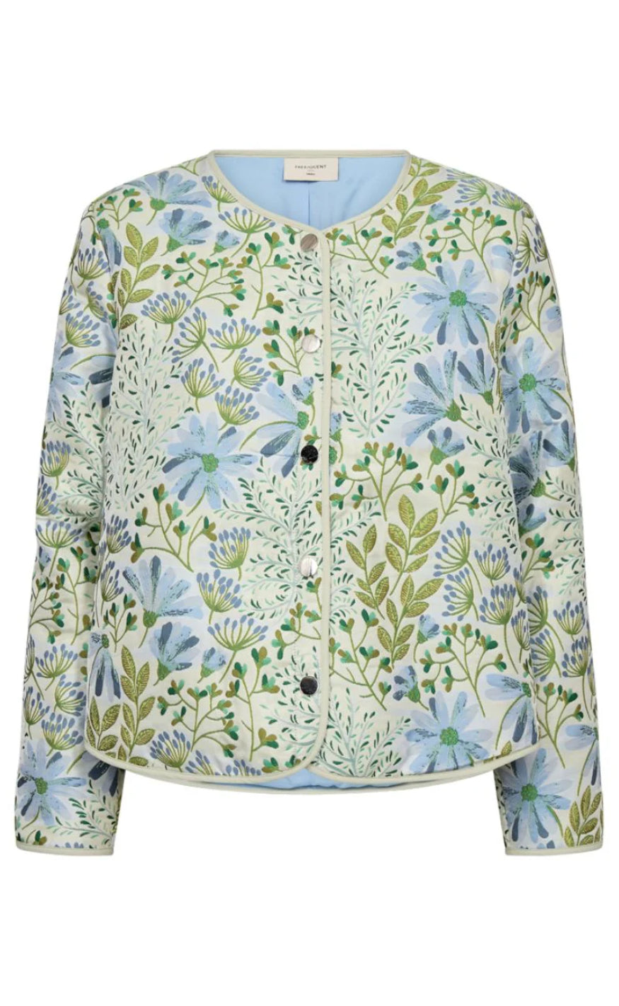 Freequent Jakke - Flowa - Chambray Blue w. Moonbeam Udsalg