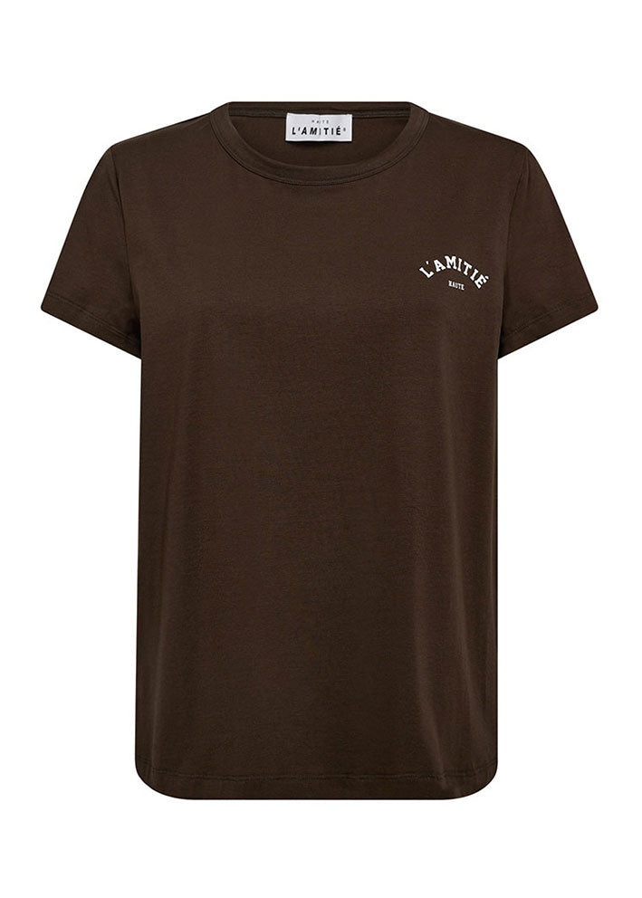 Haute L'amitié Mini Curve Logo Tee - Mocca Online Hot Salg