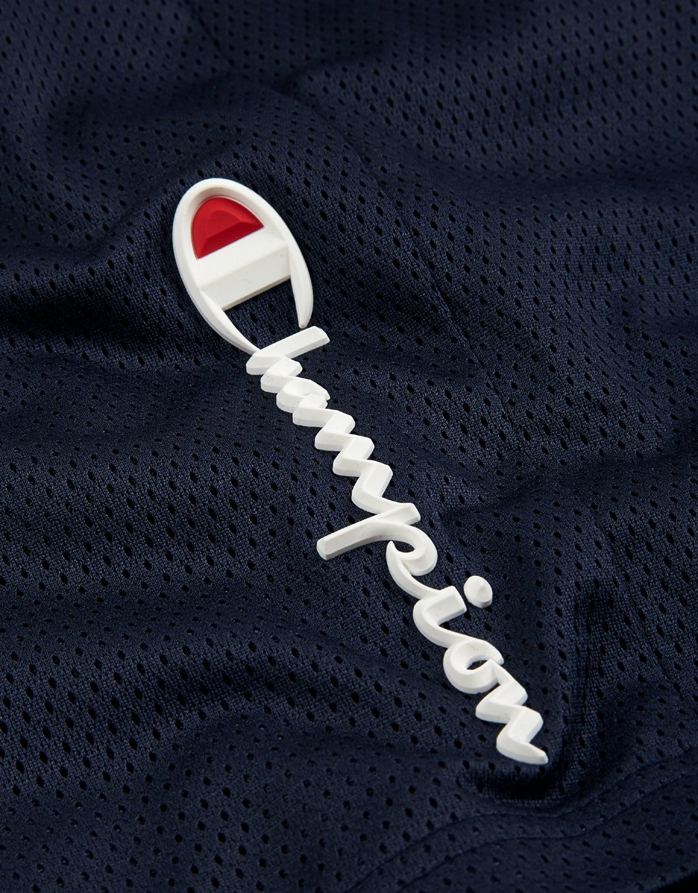 Champion Vertical Script Logo Mesh Basketball Shorts