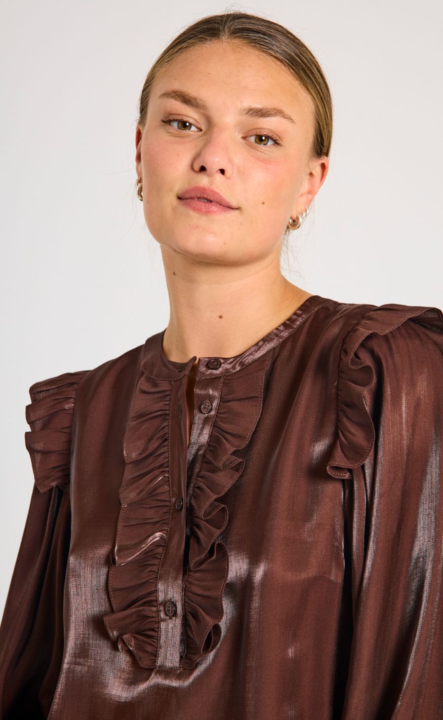 Freequent Bluse - Naron - Coffee Bean Udsalg