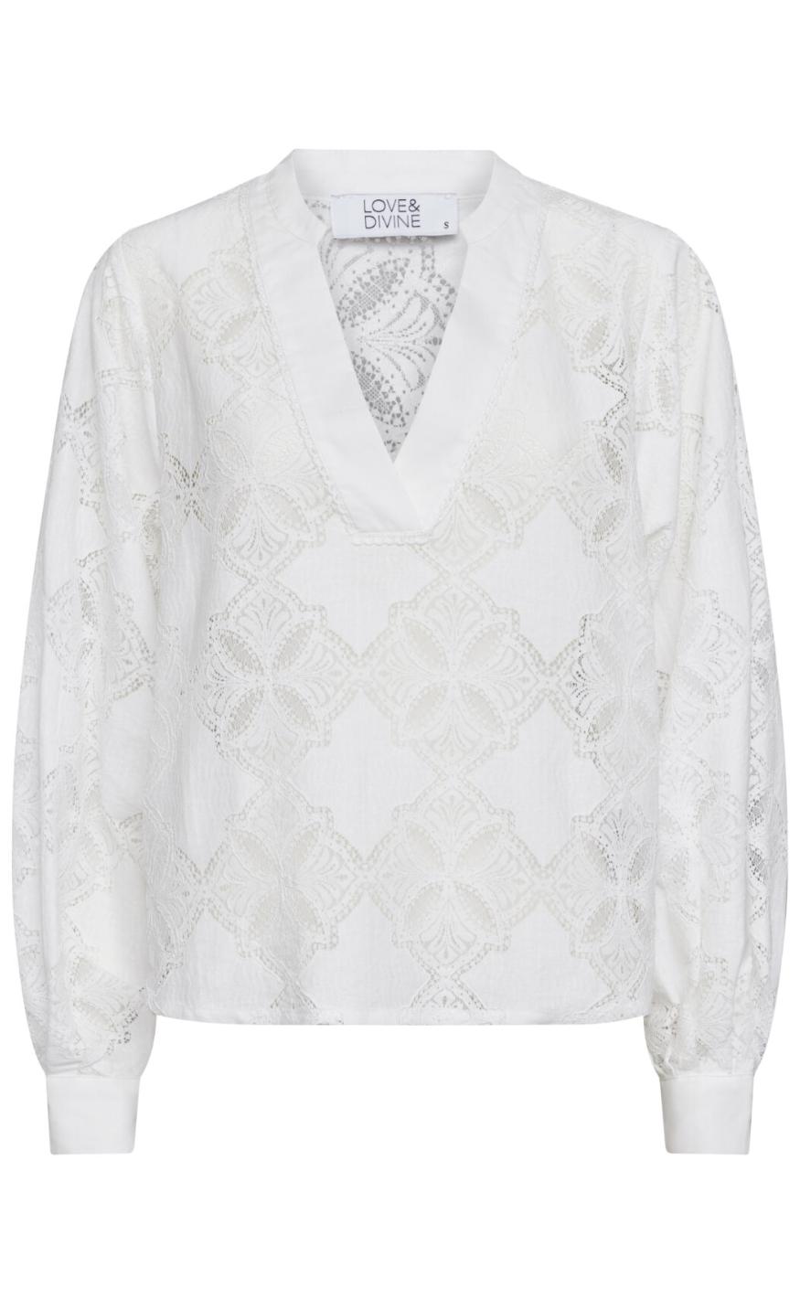 Love & Divine Bluse - Love1307 - Cream Lace