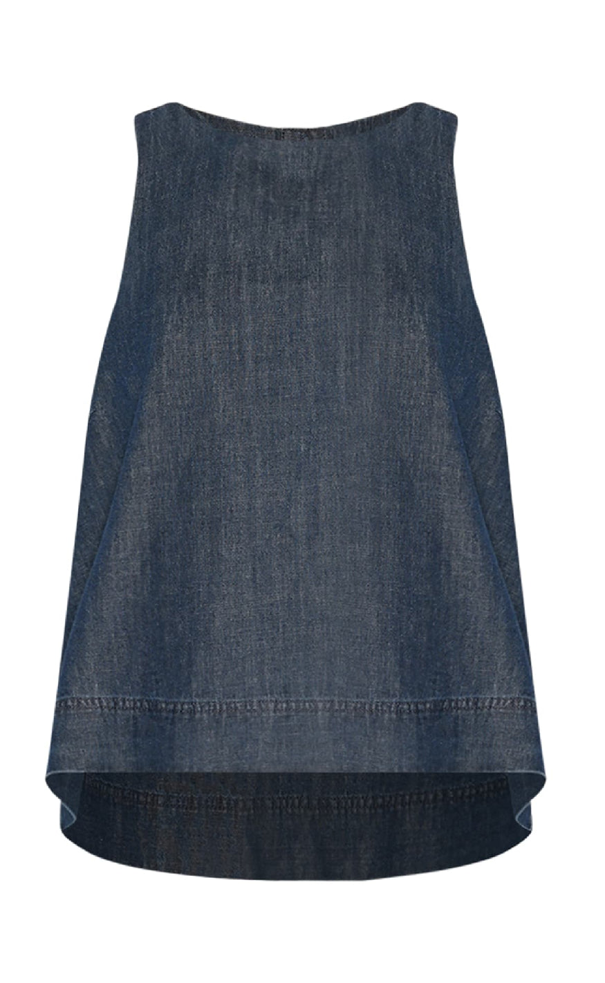 Noella Top - Lindsey - Medium Blue Wash