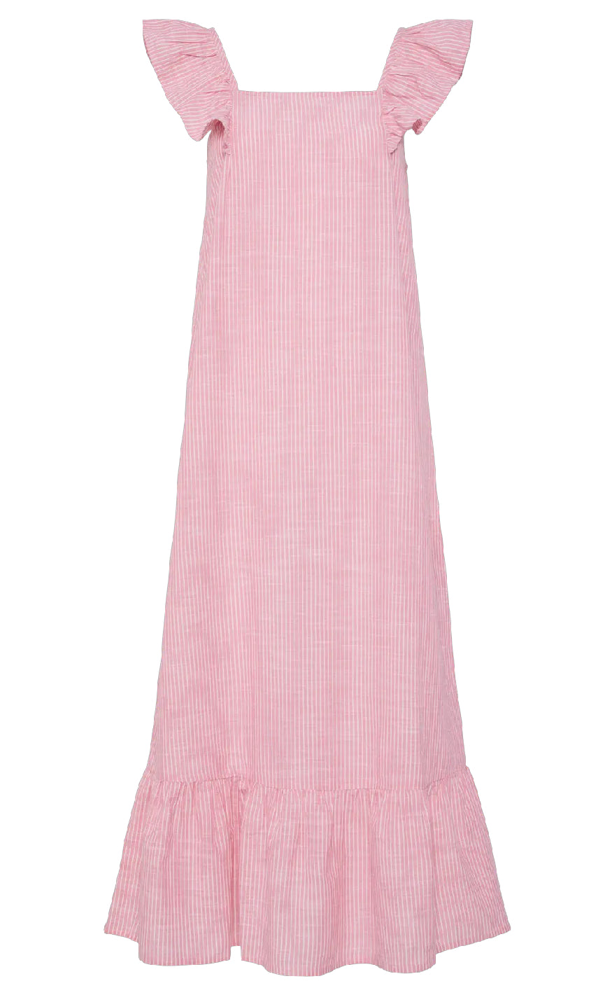 Pieces Kjole - Apia - Pink Lemonade/Bright White