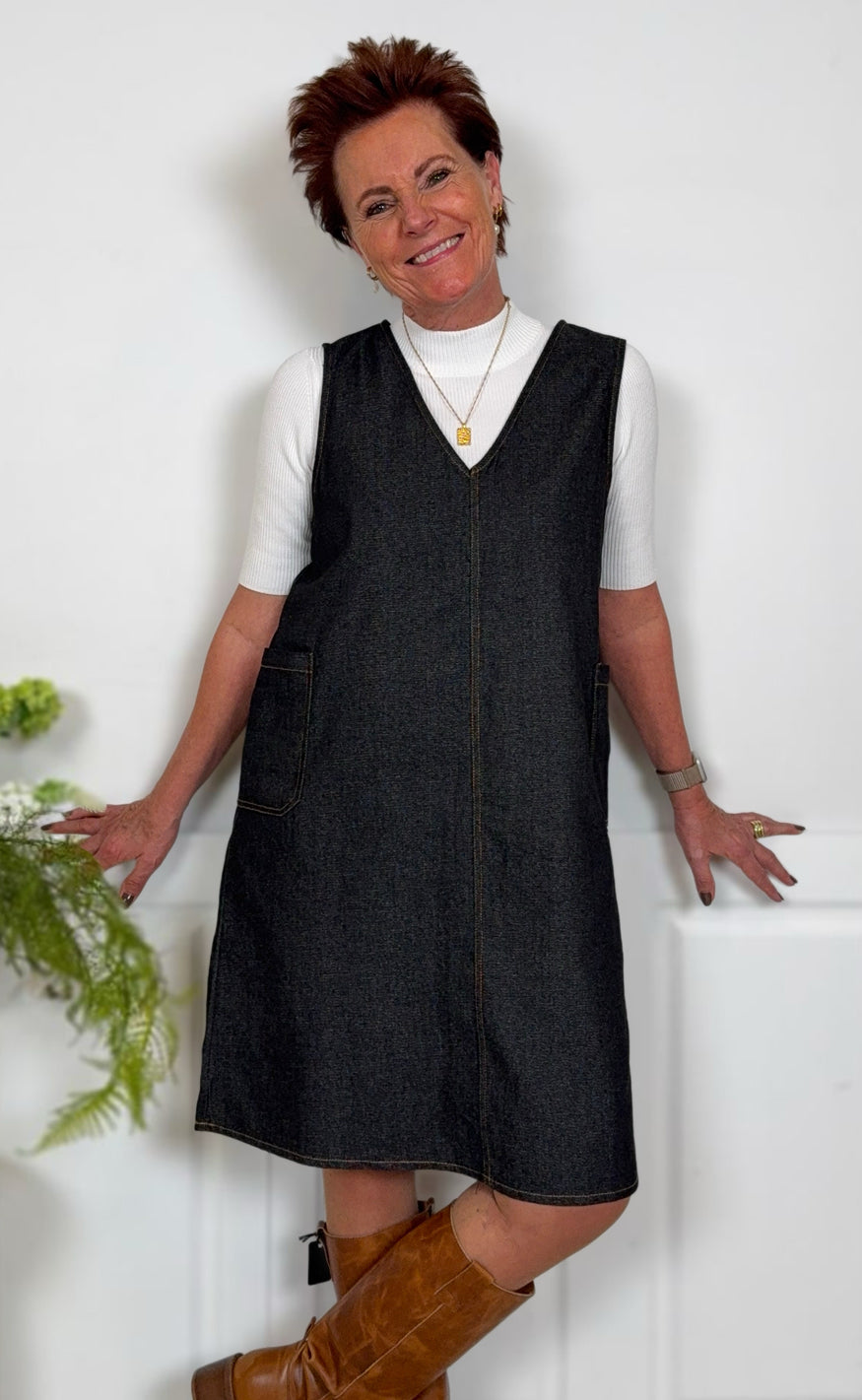 Say INA Copenhagen Kjole - Ania Spencer - Grey / Black Denim Rabat