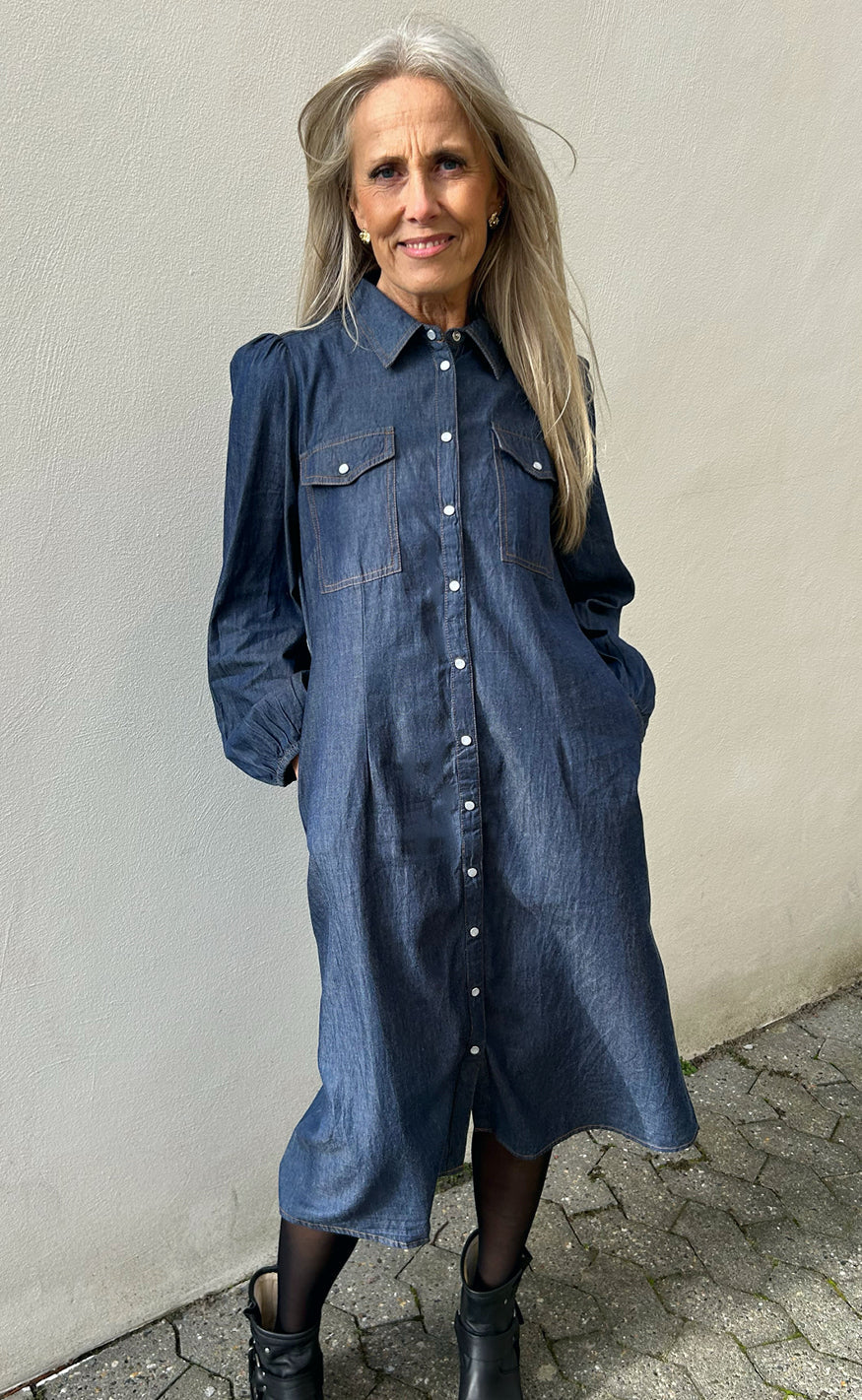 Say INA Copenhagen Kjole - Detia - Denim Blue