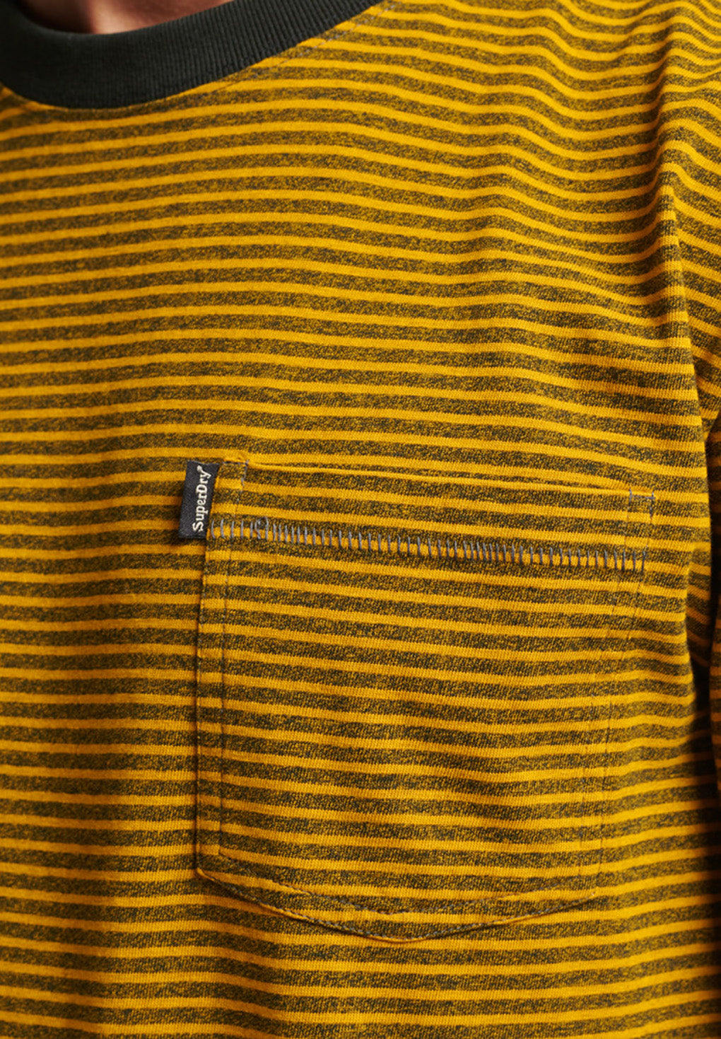 Superdry Organic Cotton Stripe Pocket T-Shirt Online Hot Salg