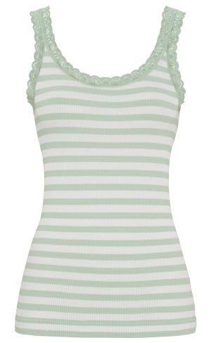 Tim & Simonsen Top - Isa Rib - Menta/Bianco