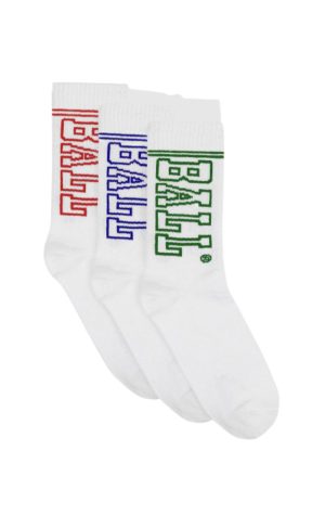 BALL Original Strømper - 3 Pack - White/Multi Logo Online nu