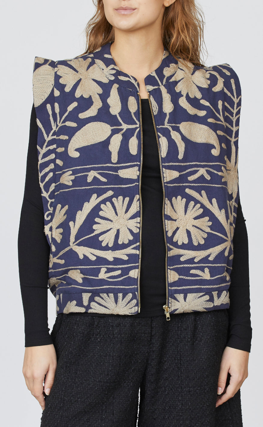 Love & Divine Vest - Love1252-1 - Blue/Sand