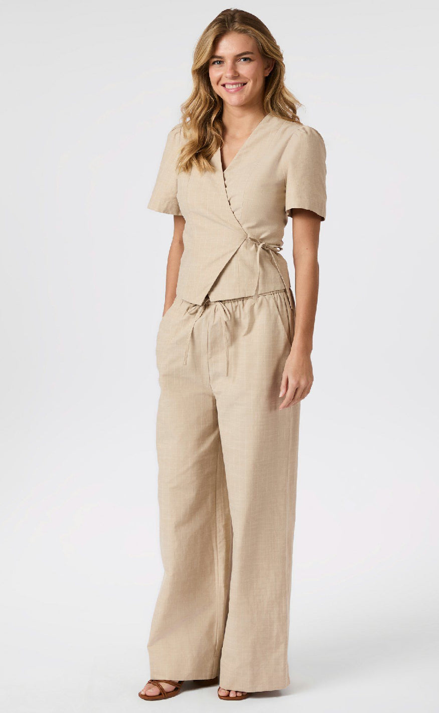 Neo Noir Bluse - Simoni Stripe - Sand Online nu