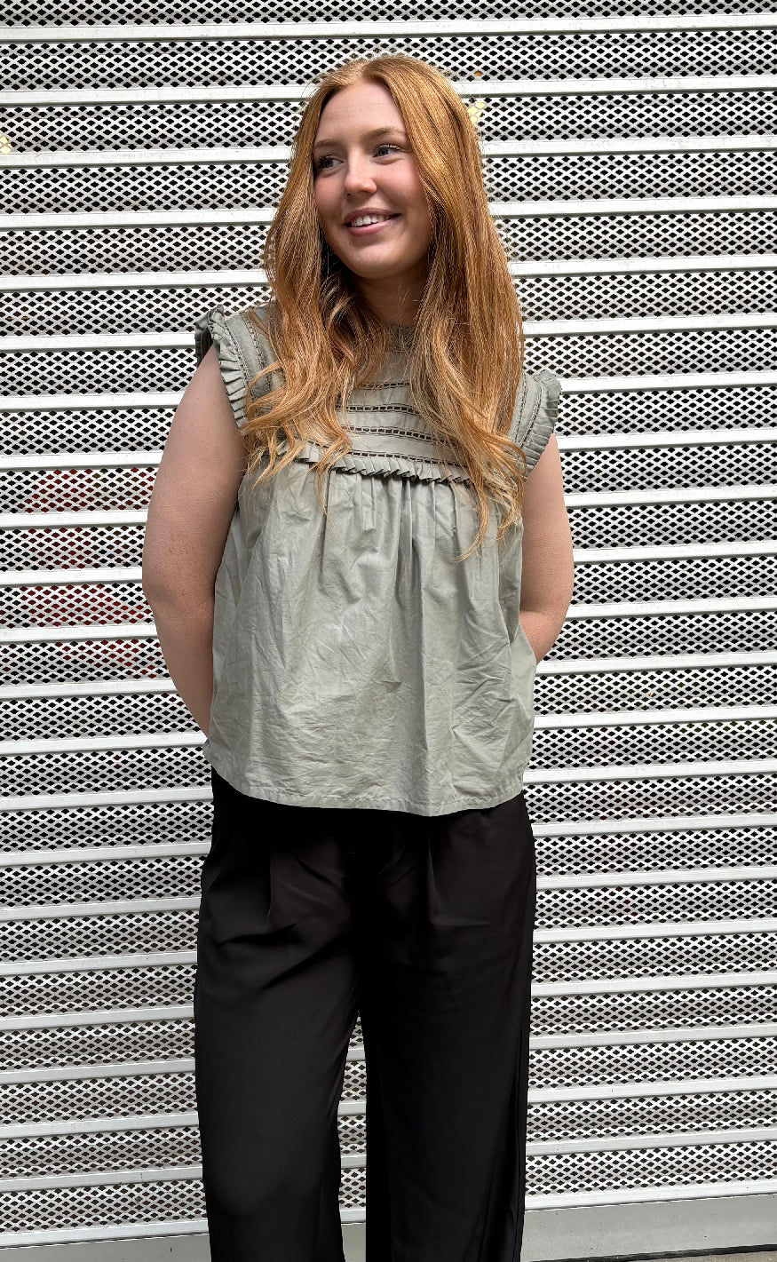 Noella Bluse - Kama - Sage Green Udsalg